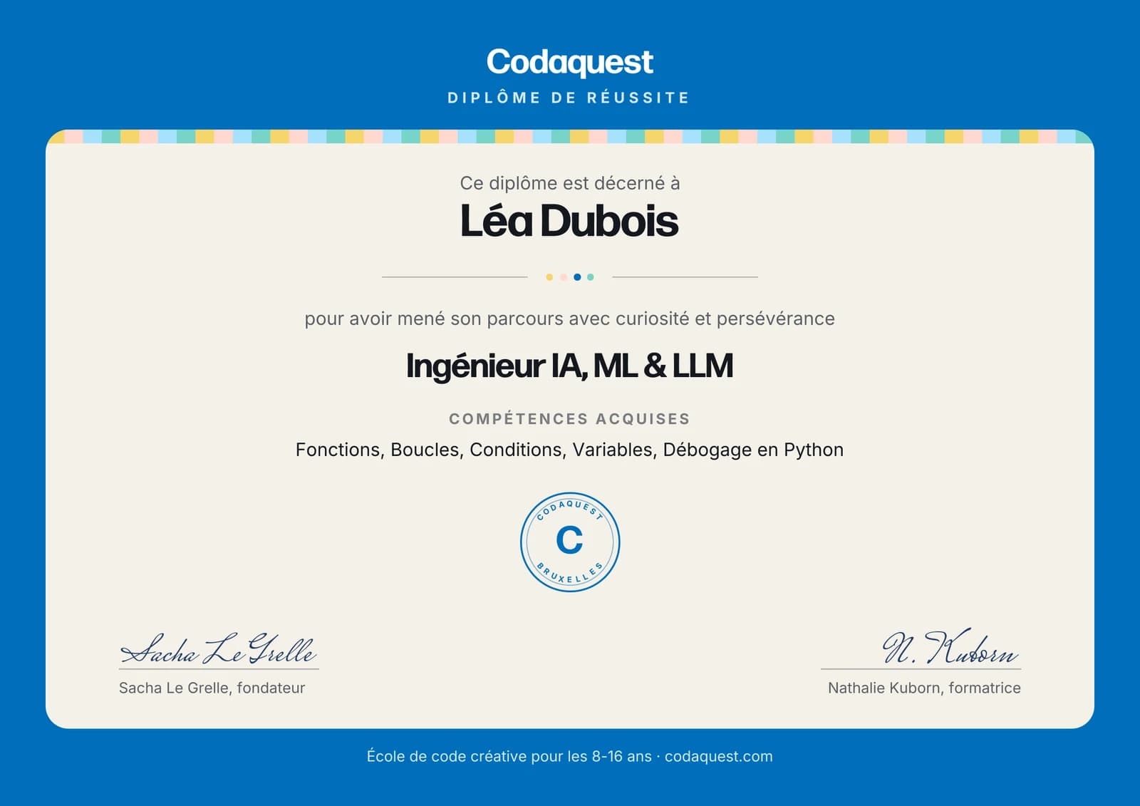 Diplôme Codaquest : Ingénieur IA, ML & LLM